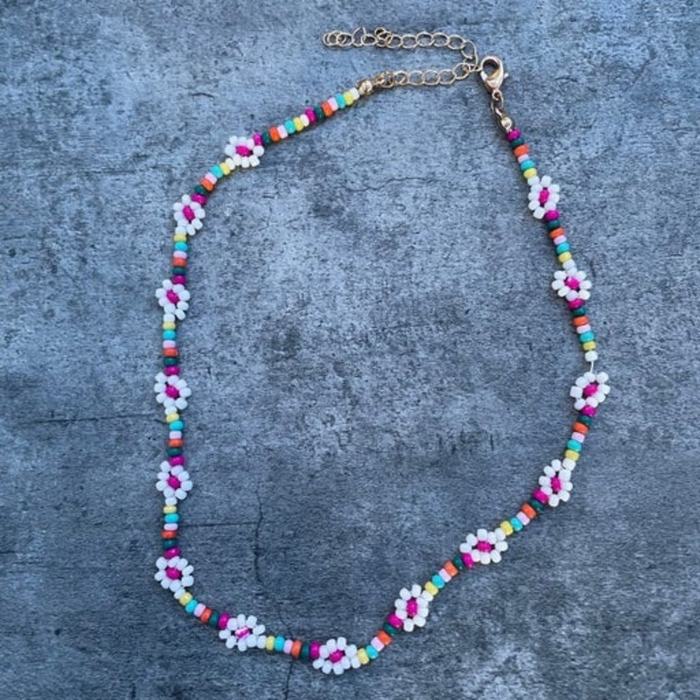 Flower Charm Colorful Summer Necklace